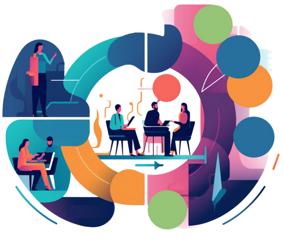 AI-driven business solutions illustration